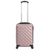 Maleta Con Ruedas Trolley Rígida Rosa Dorado Abs