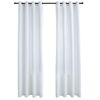 Cortinas Opacas Anillas De Metal 2 Pzas Blanco Crudo 140x225 Cm