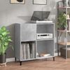 Mueble Discos Madera Contrachapada Gris Hormigón 84,5x38x89 Cm