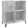 Mueble Discos Madera Contrachapada Gris Hormigón 84,5x38x89 Cm