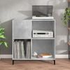 Mueble Discos Madera Contrachapada Gris Hormigón 84,5x38x89 Cm