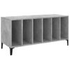 Mueble Discos Madera Contrachapada Gris Hormigón 100x38x48 Cm