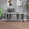 Mueble Discos Madera Contrachapada Gris Hormigón 100x38x48 Cm