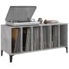 Mueble Discos Madera Contrachapada Gris Hormigón 100x38x48 Cm