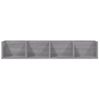 Estante De Pared Para Cd Madera Contrachapada Gris 100x18x18 Cm