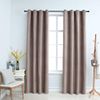 Cortinas Opacas Con Anillas De Metal 2 Pzs Gris Topo 140x175 Cm