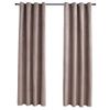 Cortinas Opacas Con Anillas De Metal 2 Pzs Gris Topo 140x175 Cm