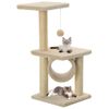 Rascador Para Gatos Con Poste Rascador De Sisal 65 Cm Beige