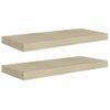 Estantes Flotantes De Pared 2 Uds Mdf Roble 60x23,5x3,8 Cm