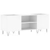 Mueble Para Discos Madera Contrachapada Blanco 121x38x48 Cm