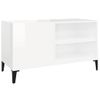 Mueble Discos Madera Contrachapada Blanco Brillo 84,5x38x48 Cm