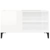 Mueble Discos Madera Contrachapada Blanco Brillo 84,5x38x48 Cm