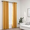 Cortinas Opacas Con Ojales Look Lino 2 Pzas Amarillo 140x245 Cm