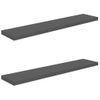 Estante Flotante De Pared 2 Uds Mdf Gris Brillo 120x23,5x3,8 Cm