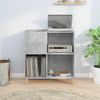 Mueble Discos Madera Contrachapada Gris Hormigón 84,5x38x89 Cm