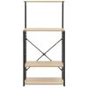 Armario Microondas Madera Ingeniería Negro Roble 60x39,6x123 Cm