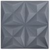 Paneles De Pared 3d 12 Unidades Gris Origami 3 M² 50x50 Cm