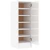 Mueble Zapatero De Aglomerado Blanco Con Brillo 32x35x92 Cm