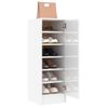 Mueble Zapatero De Aglomerado Blanco Con Brillo 32x35x92 Cm