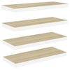 Estante Flotante Pared 2 Uds Mdf Roble Y Blanco 60x23,5x3,8 Cm