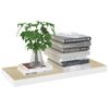 Estante Flotante Pared 2 Uds Mdf Roble Y Blanco 60x23,5x3,8 Cm