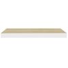 Estante Flotante Pared 2 Uds Mdf Roble Y Blanco 60x23,5x3,8 Cm