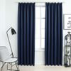 Cortinas Opacas Con Ganchos 2 Piezas Azul 140x225 Cm