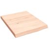 Estante De Pared Madera Maciza Roble Sin Tratar 40x50x(2-4) Cm