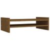 Soporte De Monitor Madera Maciza Pino Marrón Miel 50x27x15 Cm