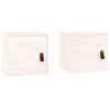 Armarios De Pared 2 Uds Madera Maciza Pino Blanco 31,5x30x30 Cm