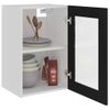 Armario Colgante Cristal Madera Contrachapada Negro 40x31x60 Cm