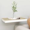 Estante Flotante De Pared Mdf Roble Y Blanco 50x23x3,8 Cm