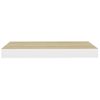 Estante Flotante De Pared Mdf Roble Y Blanco 50x23x3,8 Cm