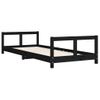 Estructura De Cama Para Niños Madera De Pino Negro 80x200 Cm