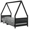 Estructura De Cama Para Niños Madera De Pino Negro 80x200 Cm