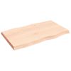 Tablero De Mesa Madera Maciza Borde Natural 100x60x(2-6) Cm