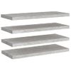 Estantes Flotantes Pared 4 Uds Mdf Gris Hormigón 80x23,5x3,8 Cm