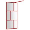 Mampara Puerta De Ducha Vidrio Transparente Esg Rojo 80x195 Cm