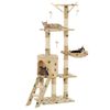 Rascador Para Gatos Con Poste De Sisal 138 Cm Huellas Beige