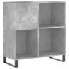 Mueble Discos Madera Contrachapada Gris Hormigón 84,5x38x89 Cm