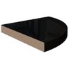 Estante Flotante Esquina 2 Uds Mdf Negro Brillante 35x35x3,8 Cm