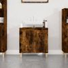 Armario De Lavabo Madera Contrachapada Roble Ahumado 58x33x60cm