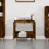 Armario De Lavabo Madera Contrachapada Roble Ahumado 58x33x60cm