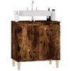 Armario De Lavabo Madera Contrachapada Roble Ahumado 58x33x60cm