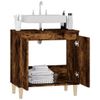 Armario De Lavabo Madera Contrachapada Roble Ahumado 58x33x60cm