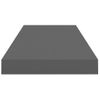 Estante Flotante De Pared Mdf Gris Brillo 60x23,5x3,8 Cm