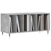 Mueble Discos Madera Contrachapada Gris Hormigón 100x38x48 Cm