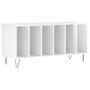 Mueble Discos Madera Contrachapada Blanco Brillo 100x38x48 Cm