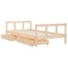 Estructura De Cama Infantil Con Cajones Madera Pino 90x190 Cm