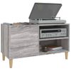 Mueble Discos Madera Contrachapada Gris Sonoma 84,5x38x48 Cm